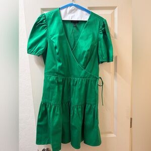 Adrianna Papell Emerald Puff Sleeve Dress Size 10